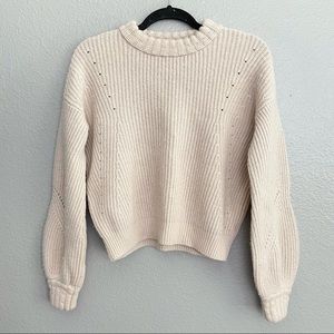 Athleta Neutral Cream Wool Cashmere Sweater